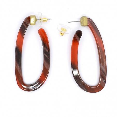 Pendientes Cubano Marrón Rojizo