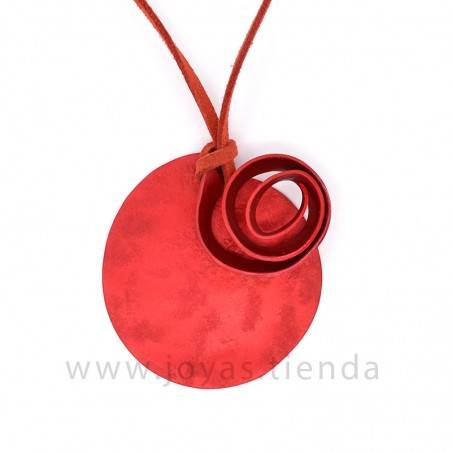 Collar Aluminio Círculo Espiral Rojo