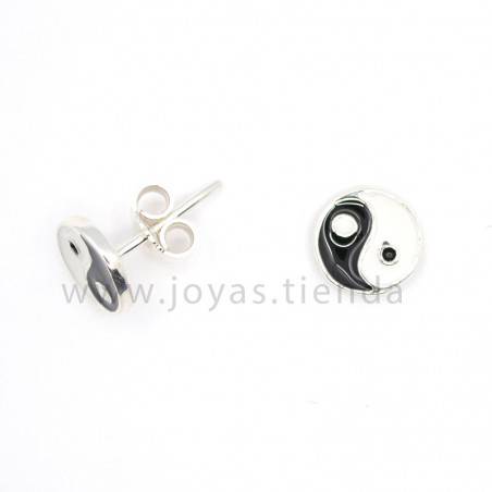 Pendientes de Plata 925 Yin Yang 9mm