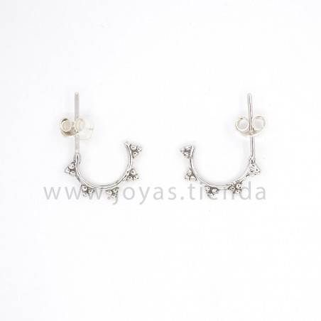Pendientes de Plata 925 Aro con Bolitas