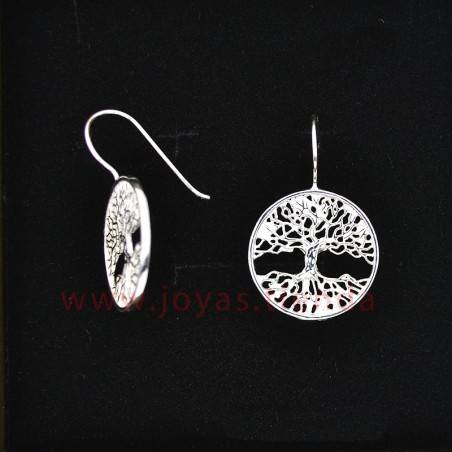 Pendientes de Plata 925 Árbol de la Vida 20mm