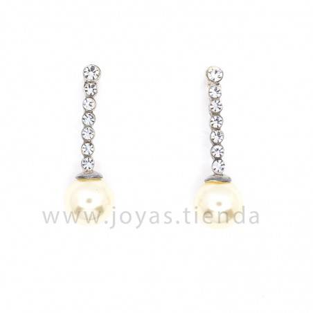 Pendientes de Plata 925 Bola de Perla 30mm