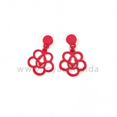 Pendientes Zinnia Rojos