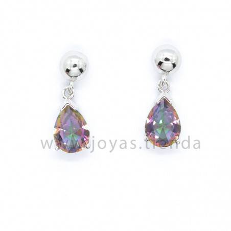 Pendientes Plata 925 Cristal Morado
