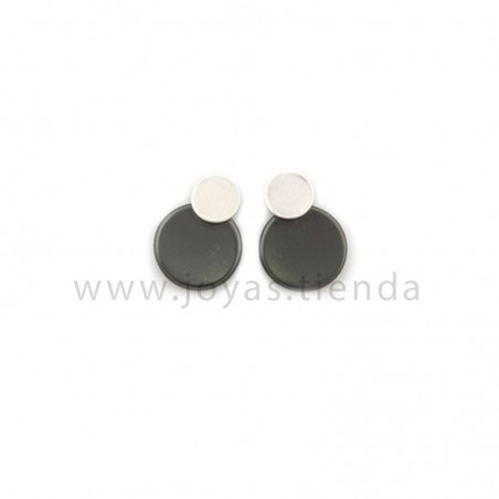 Pendientes Dafne Negros Plateados