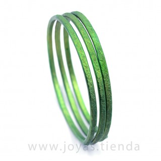 Pulsera Verde en Espiral de Aluminio