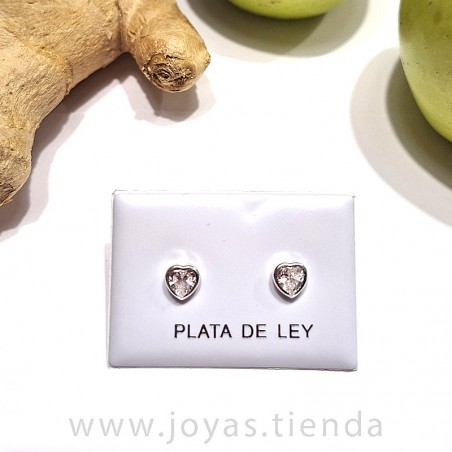 Pendientes de Plata 925 Pequeños con Forma de Corazón