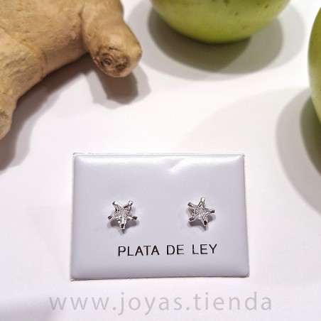 Pendientes Plata 925 Circonita Estrella