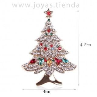 Broche de Navidad Árbol de Navidad con Pedrería Pequeña