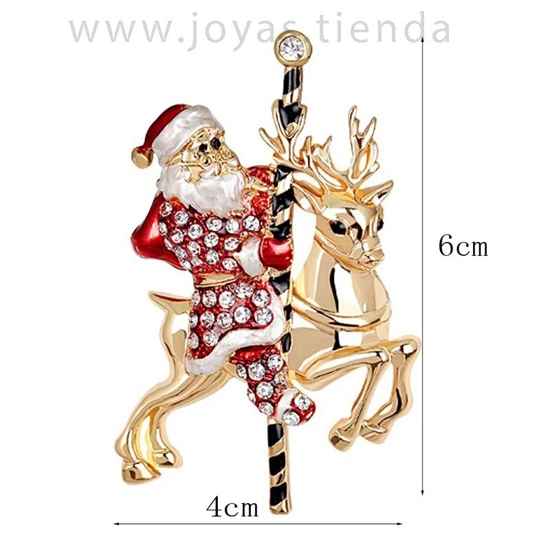 Broche de Navidad Papá Noel montado en Tiovivo