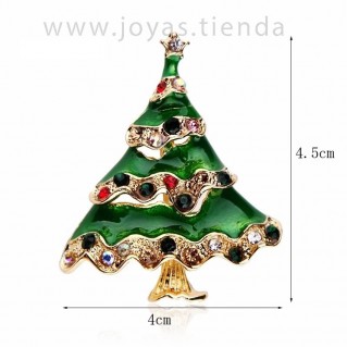 Broche de Navidad Árbol Verde