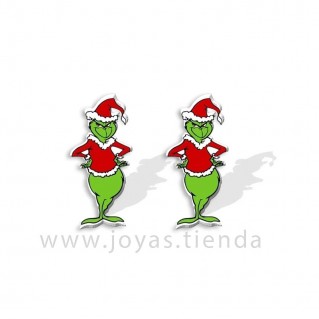 Pendientes de Navidad Grinch Sonriente