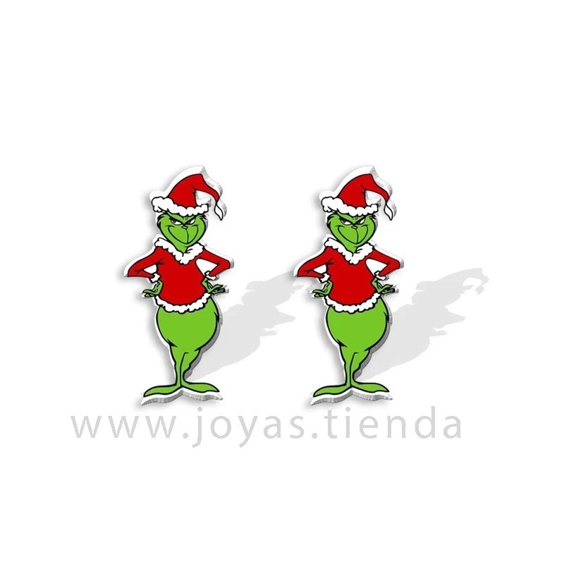 Pendientes de Navidad Grinch Sonriente