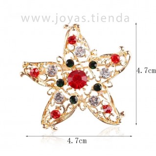 Broche de Navidad Estrella Dorada