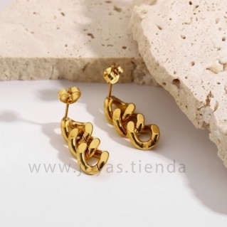 Pendientes de Cadena Dorados detalle