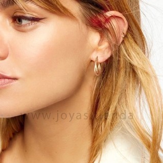 Pendientes Aros Dorados Entrelazados