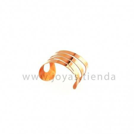 Brazalete ancho en acero chapado rosa