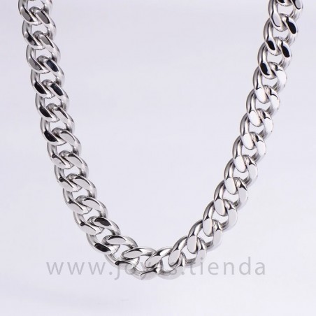 Cadena Hip Hop Acero, Color Plata, Larga