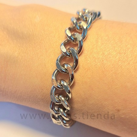 Pulsera Cadena Acero Plateada