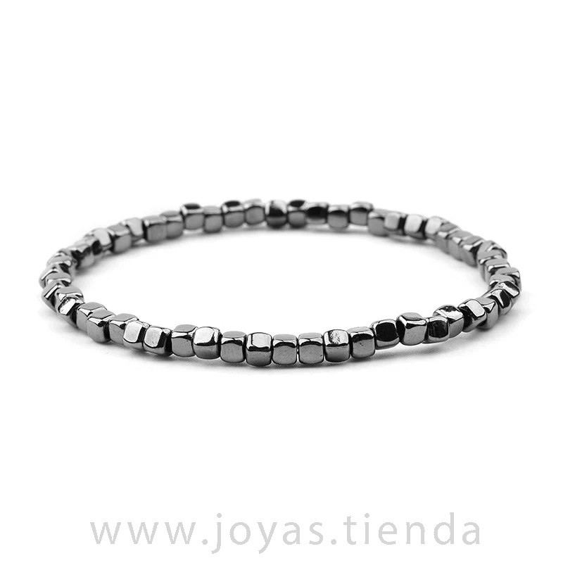 Pulsera Cristal Cuentas Negro Brillante