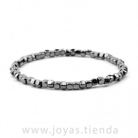 Pulsera Cristal Cuentas Negro Brillante