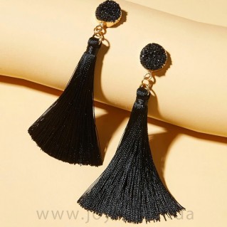 Pendientes de Borlas Negros