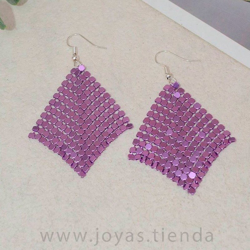 Pendientes Malla Morados