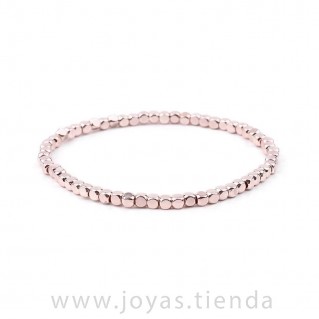 Pulsera Cristal Cuentas Rosa Brillo