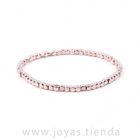 Pulsera Cristal Cuentas Rosa Brillo