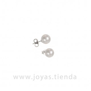 Pendientes Plata de Ley Perlas Sintéticas 8 mm