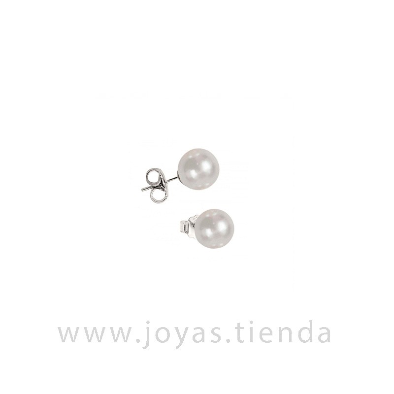 Pendientes Plata de Ley Perlas Sintéticas 6 mm