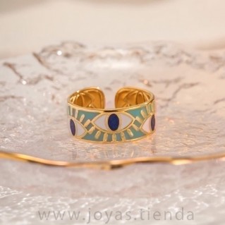 Anillo ojo turco sobre cristal