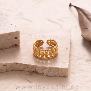 Anillo Flores Entrelazadas Ancho