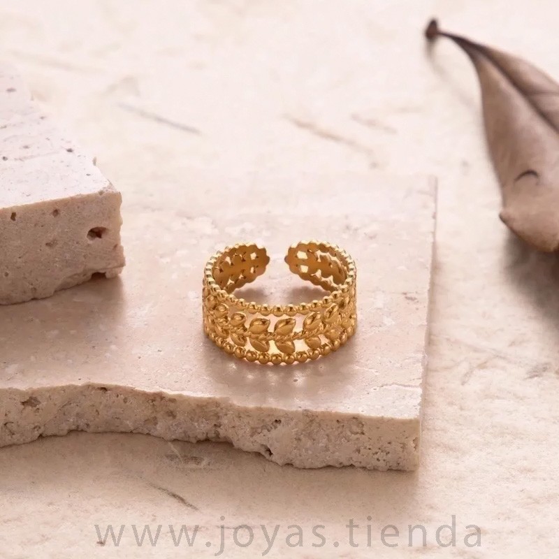 Anillo Flores Entrelazadas Ancho Anillo Flores Entrelazadas Ancho