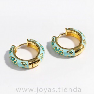 Pendientes Flores Aguamarina
