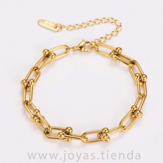 Pulsera de Eslabones Color Dorado