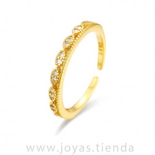 Anillo Fino Circonitas Ajustable