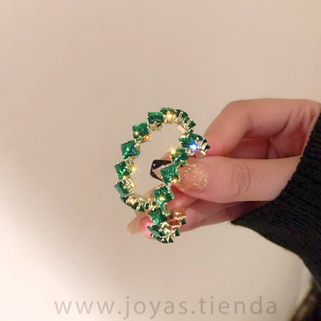Aros Circonitas Verdes Rombo
