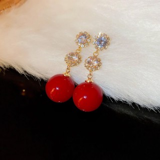 Pendientes Esfera Roja