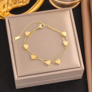 Pulsera de Corazones Doble