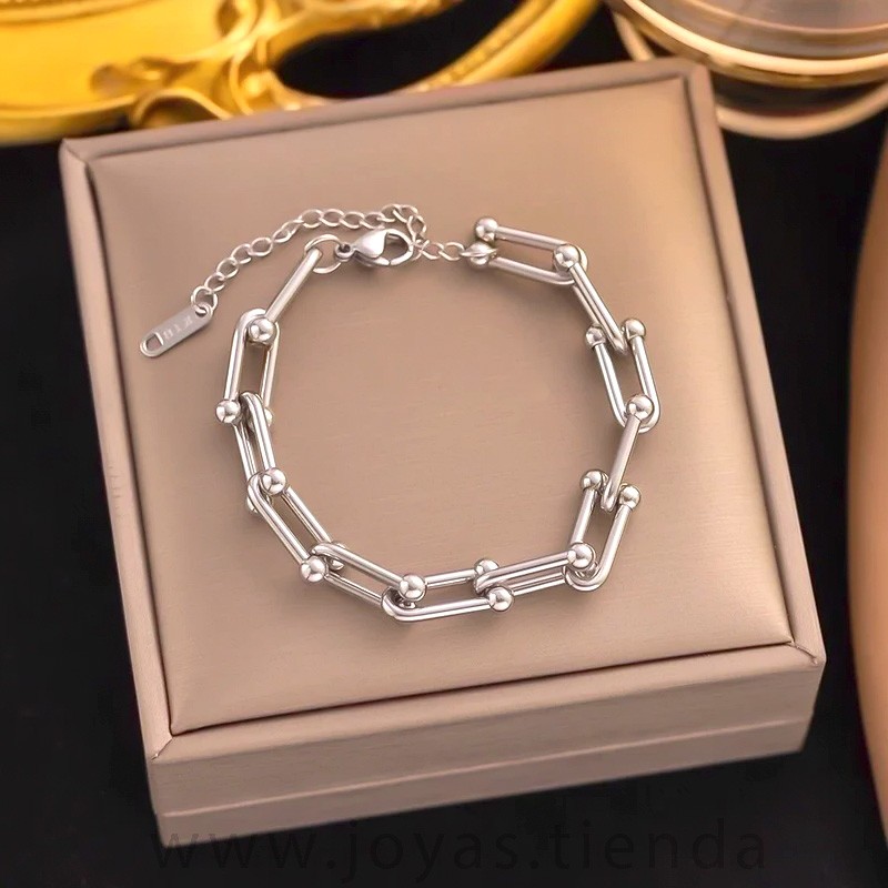 Pulsera de Eslabones Herradura Ancha Pulsera de Eslabones Herradura Ancha