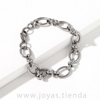 Pulsera de Cadena Eslabones Plateada