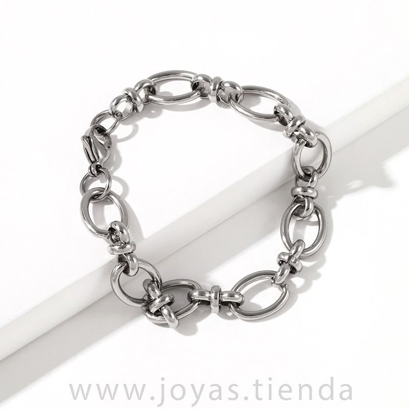 Pulsera de Cadena Eslabones Plateada Pulsera de Cadena Eslabones Plateada