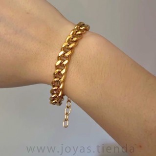 Pulsera de Cadena Acero Dorado Oscuro 1cm por 16 cm