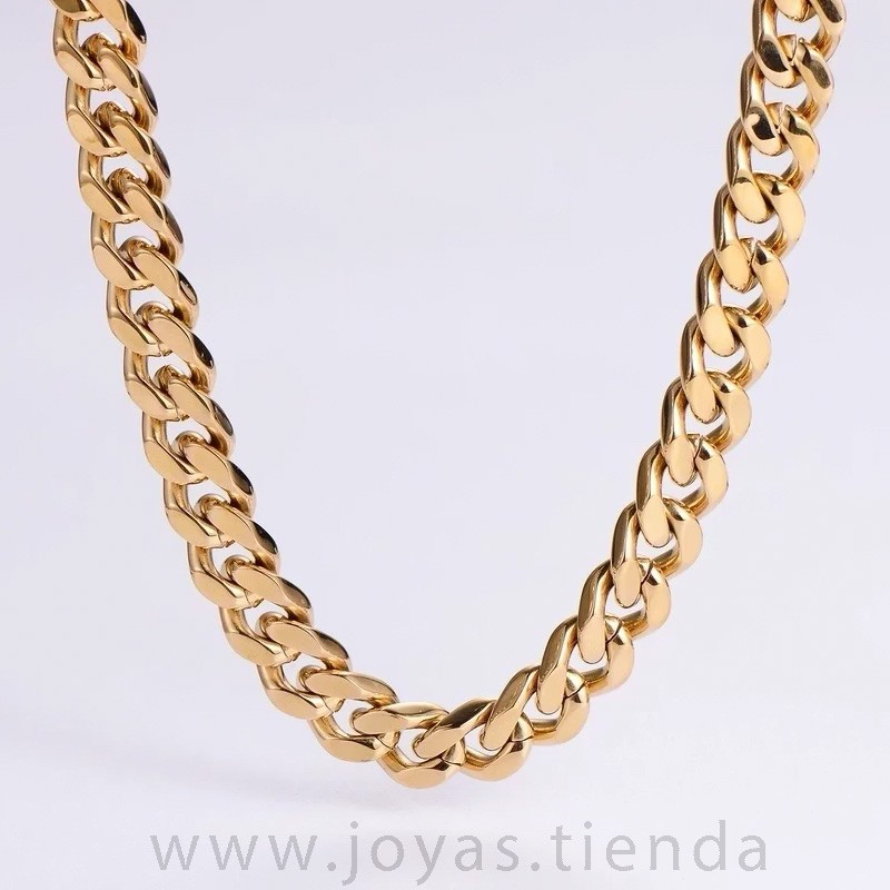 Cadena de Acero Hip Hop Oro 1 cm por 60 cm Cadena de Acero Hip Hop Oro 1 cm por 60 cm