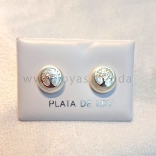 Pendientes Plata de Ley Perlas Árbol de la Vida