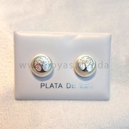 Pendientes Plata de Ley Perlas Árbol de la Vida
