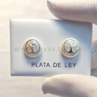 Pendientes Plata de Ley Perlas Árbol de la Vida Guante