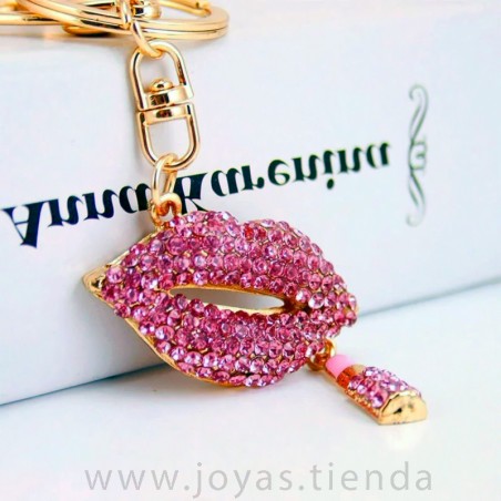 Llavero Labios Rosa Lipstick