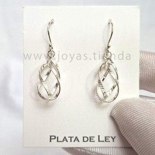 Pendientes de Plata de Ley Espiral Faro